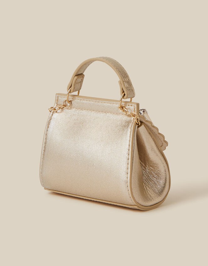 Elise Rhinestone Mesh Bow Metallic Bag, , large