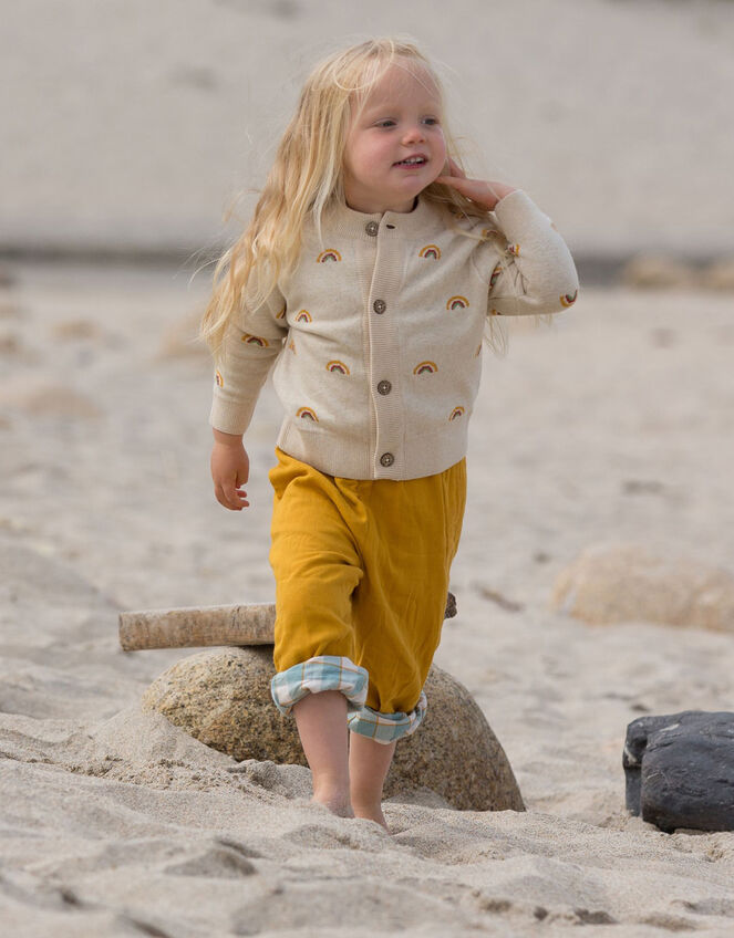 Little Green Radicals From One to Another Rainbow Cardigan, Cream (CREAM), large