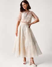 Rosie Embroidered Floral Wedding Skirt, Ivory (IVORY), large