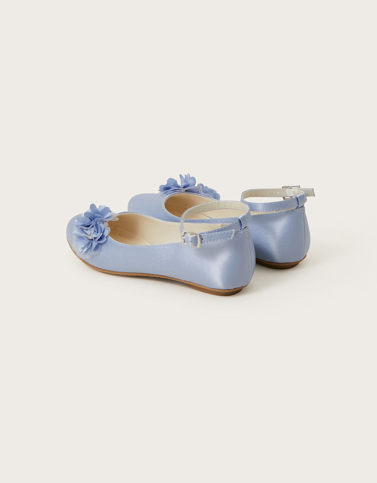 Deborah Diamante Flower Ballerina Flats Blue