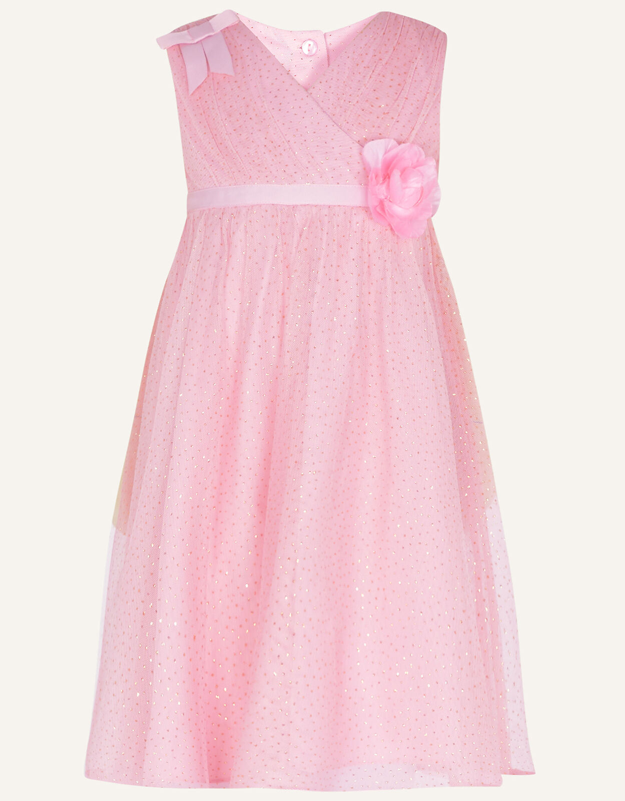 Baby Glitter Wrap Dress Pink