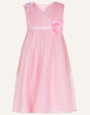Baby Glitter Wrap Dress, Pink (PINK), large