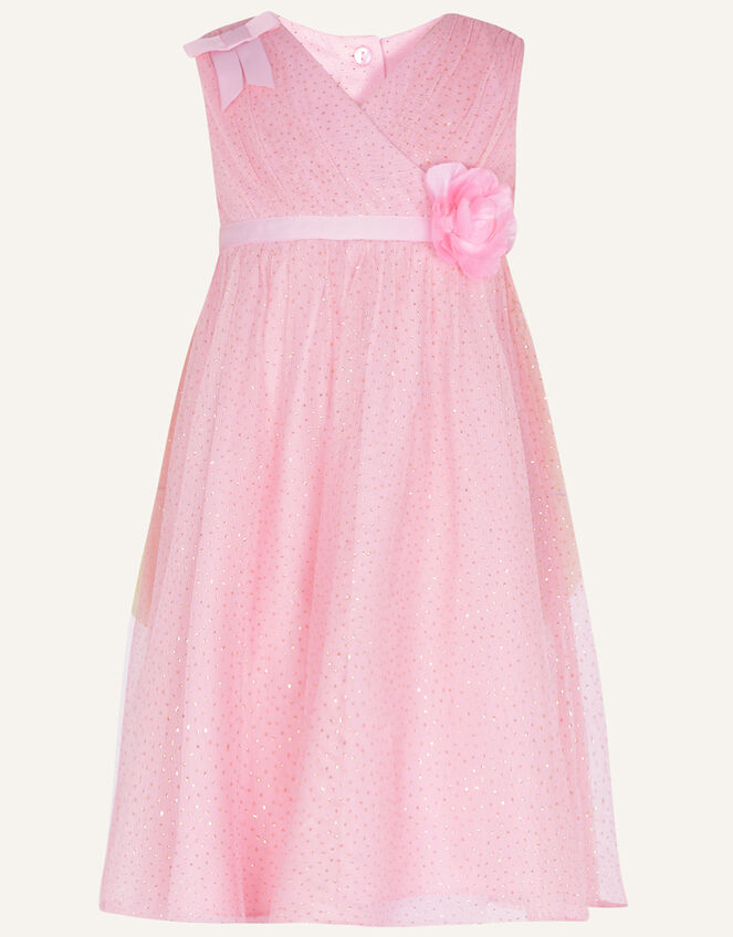Baby Glitter Wrap Dress, Pink (PINK), large