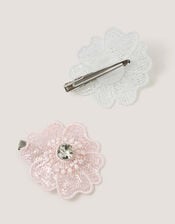 2-Pack Sequin Flower Hair Clips, , large