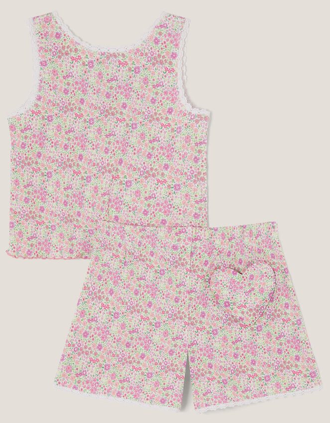 Floral Jersey Short Pyjamas Set, Cream (CREAM), large
