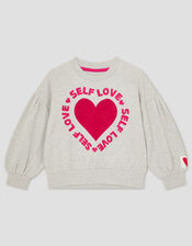 Self Love Graphic Sweatshirt, Grey (GREY), large