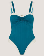Sabrina Two Tone Swimsuit, Teal (TEAL), large