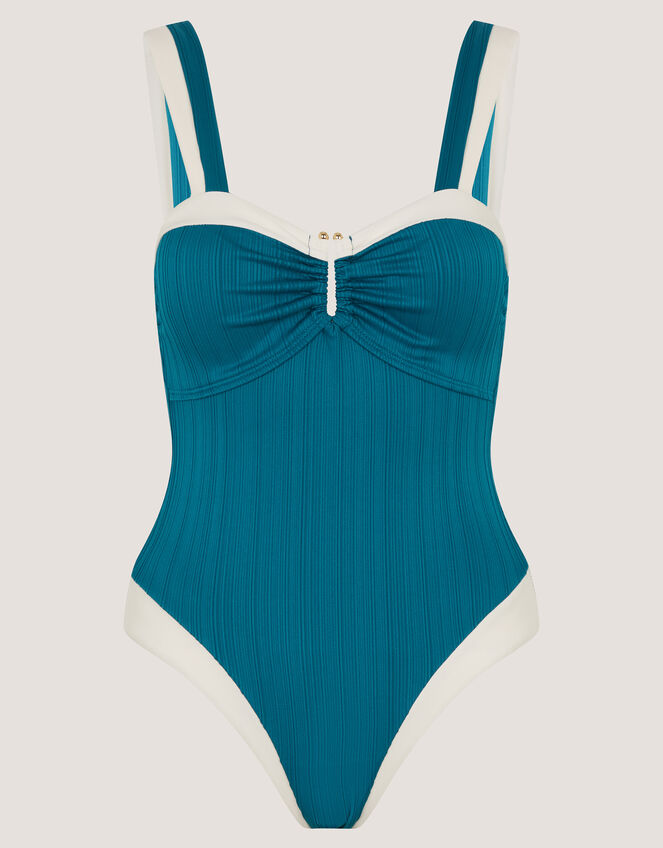 Sabrina Two Tone Swimsuit, Teal (TEAL), large