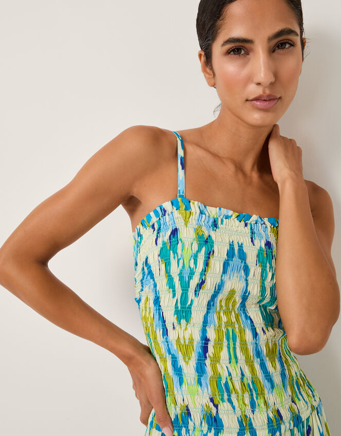 Coralie Drop Waist Print Maxi Dress, Blue (BLUE), large