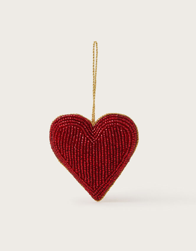 Beaded Heart Christmas Tree Decoration, , large