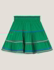 Ric-Rac Tiered Skirt, Green (GREEN), large