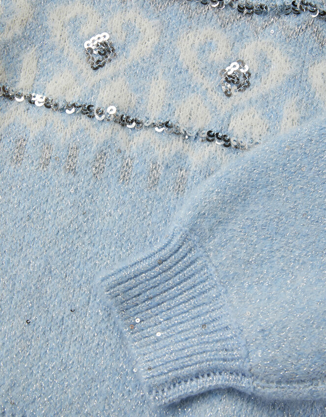 Sparkle Heart Sweater, Blue (BLUE), large