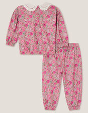 Baby Floral Collared Sweatshirt & Joggers Set , Multi (MULTI), large