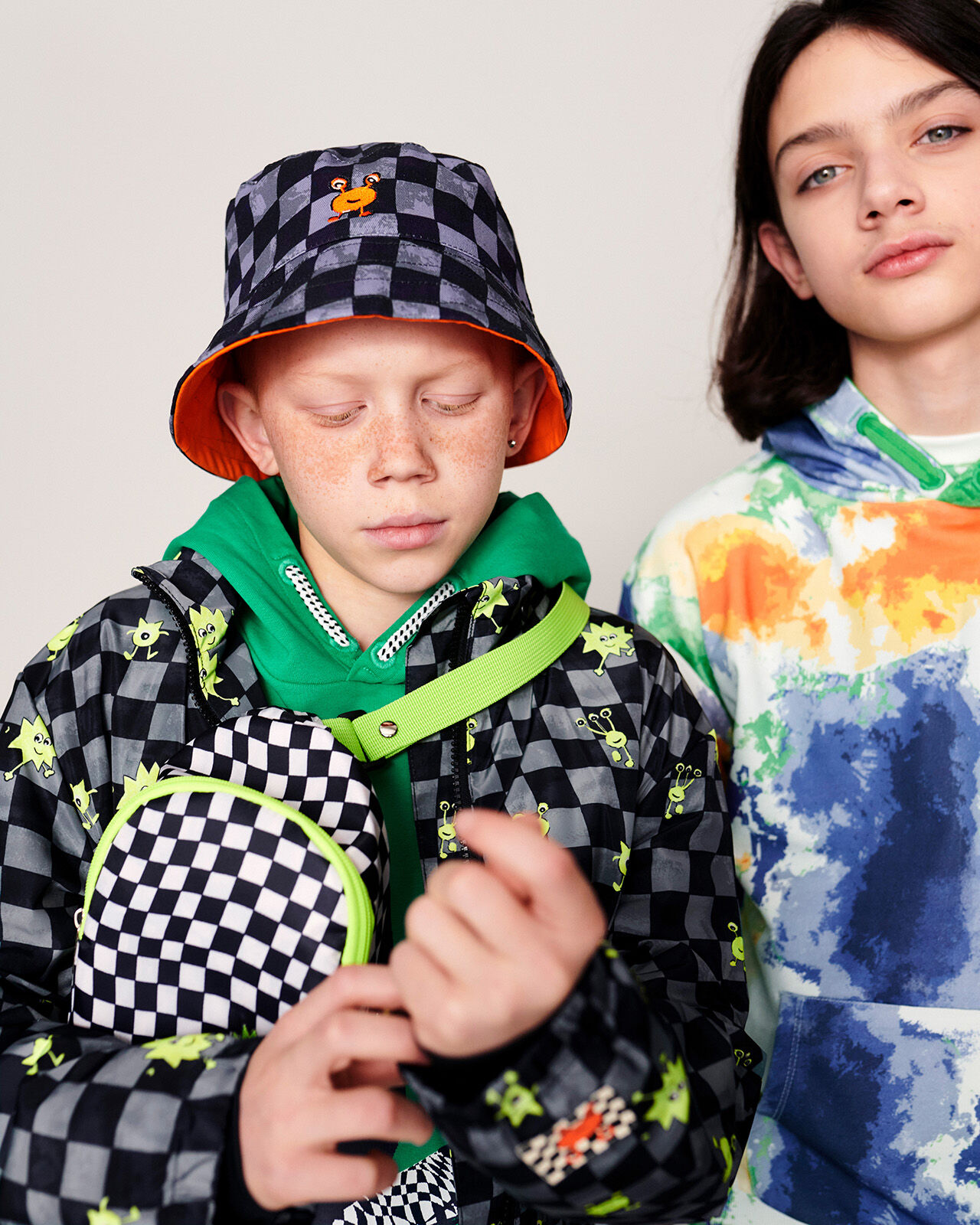 Reversible Check Bucket Hat Black