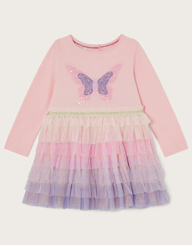 Baby Butterfly Ombre Disco Dress Pink, Pink (PINK), large