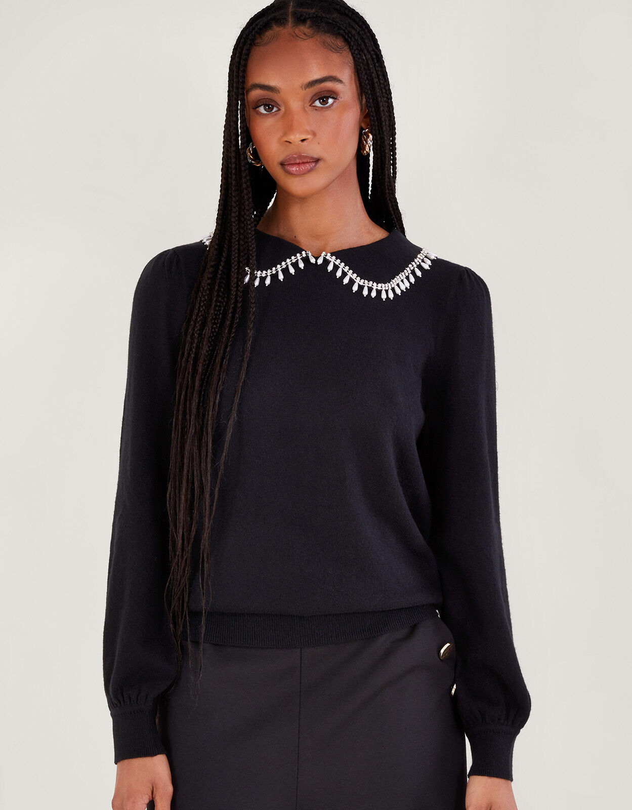 Pearl on sale collar jumper