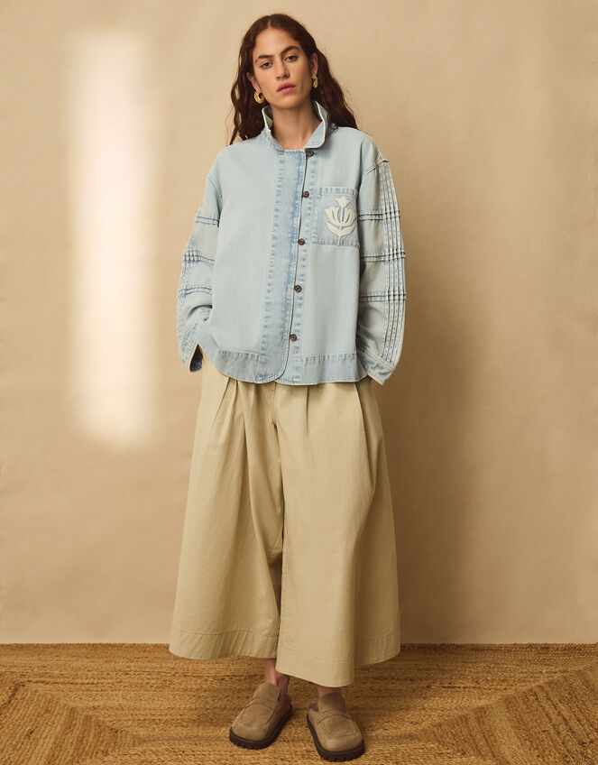 East Selma Embroidered Denim Jacket, Blue (LIGHT BLUE), large