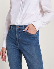 Iris Short-Length Skinny Jeans, Blue (DENIM BLUE), large
