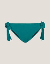 Mia Textured Tie Side Bikini Bottoms, Teal (TEAL), large