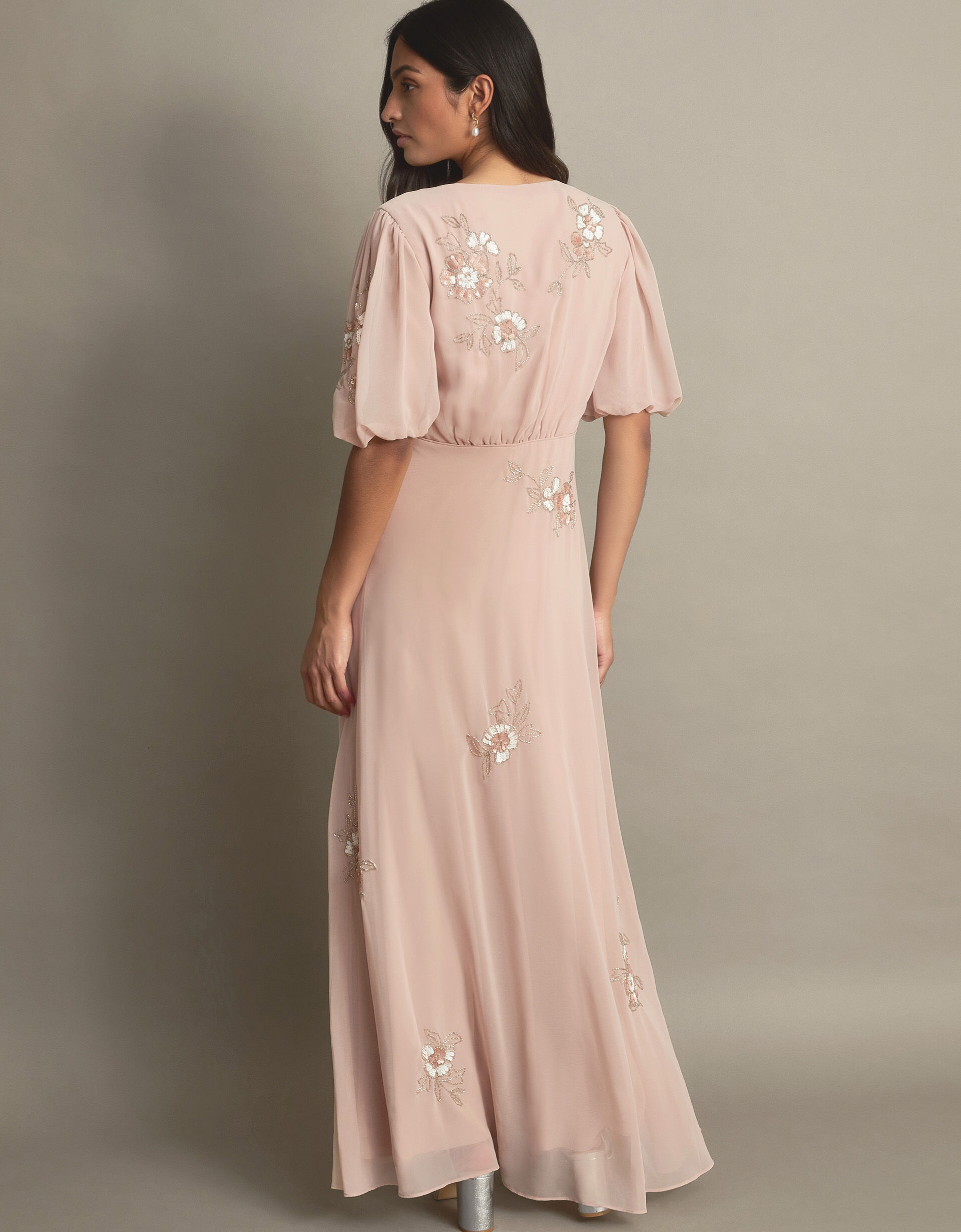 August Embellished Maxi Dress Pink