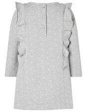 Baby Swan Sweat Dress and Tights Set, Grey (GREY), large