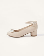 Shimmer Pearl Bow Heels, Pink (PINK), large