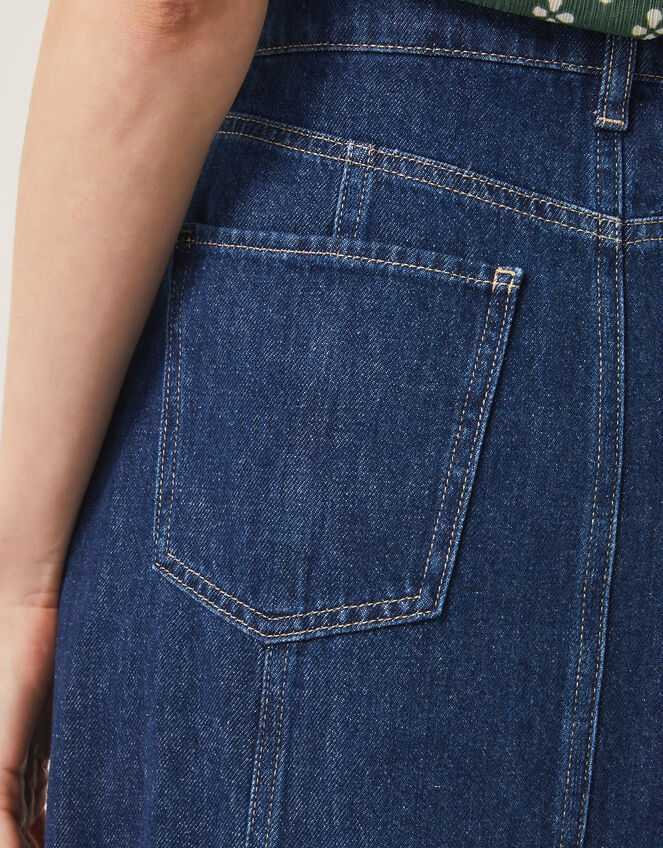 Fran Seam Denim Maxi Skirt, Blue (INDIGO), large