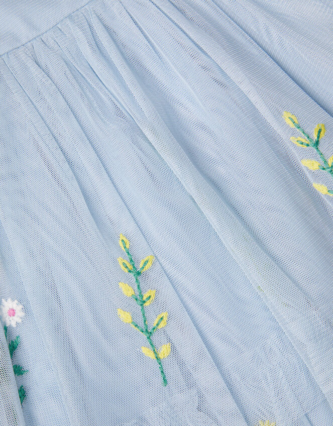 Baby Embroidered Flower Dress, Blue (BLUE), large