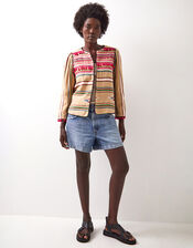 East Dayse Woven Pom Pom Jacket, Natural (STONE), large