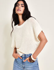 Sia Short Sleeve Jumper, Ivory (IVORY), large
