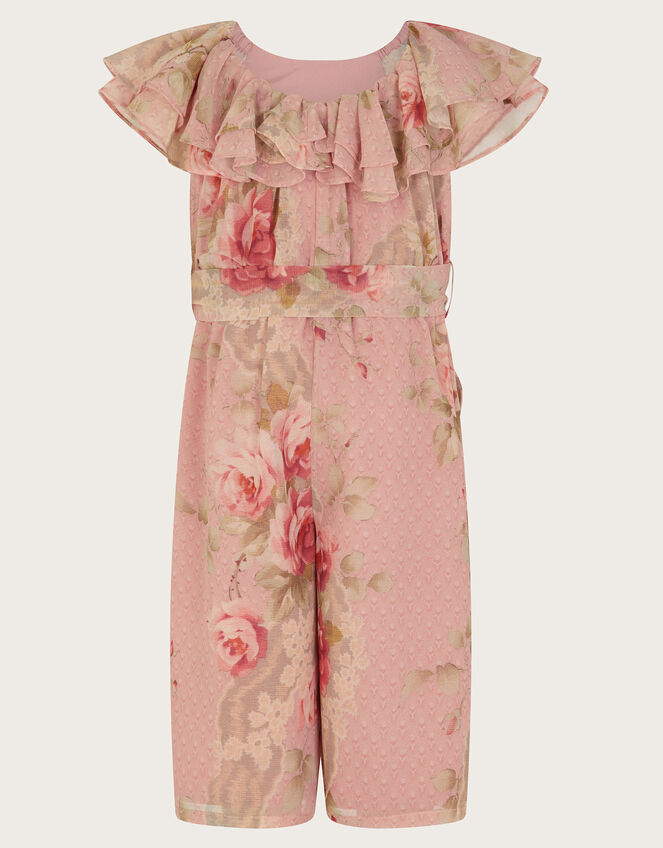 Baby Tia Floral Ruffle Jumpsuit, Pink (DUSKY PINK), large