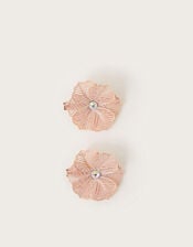 2-Pack Glitter Flower Hair Clips, , large