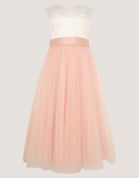 Cynthia Corded Lace Party Dress, Pink (PINK), large