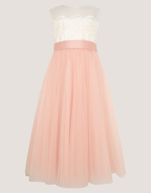 Cynthia Corded Lace Party Dress, Pink (PINK), large