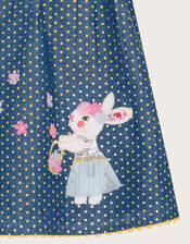 Baby Foil Spot Character Chambray Dress, Blue (BLUE), large
