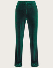 Blake Velvet Kick Flare Trousers, Green (GREEN), large
