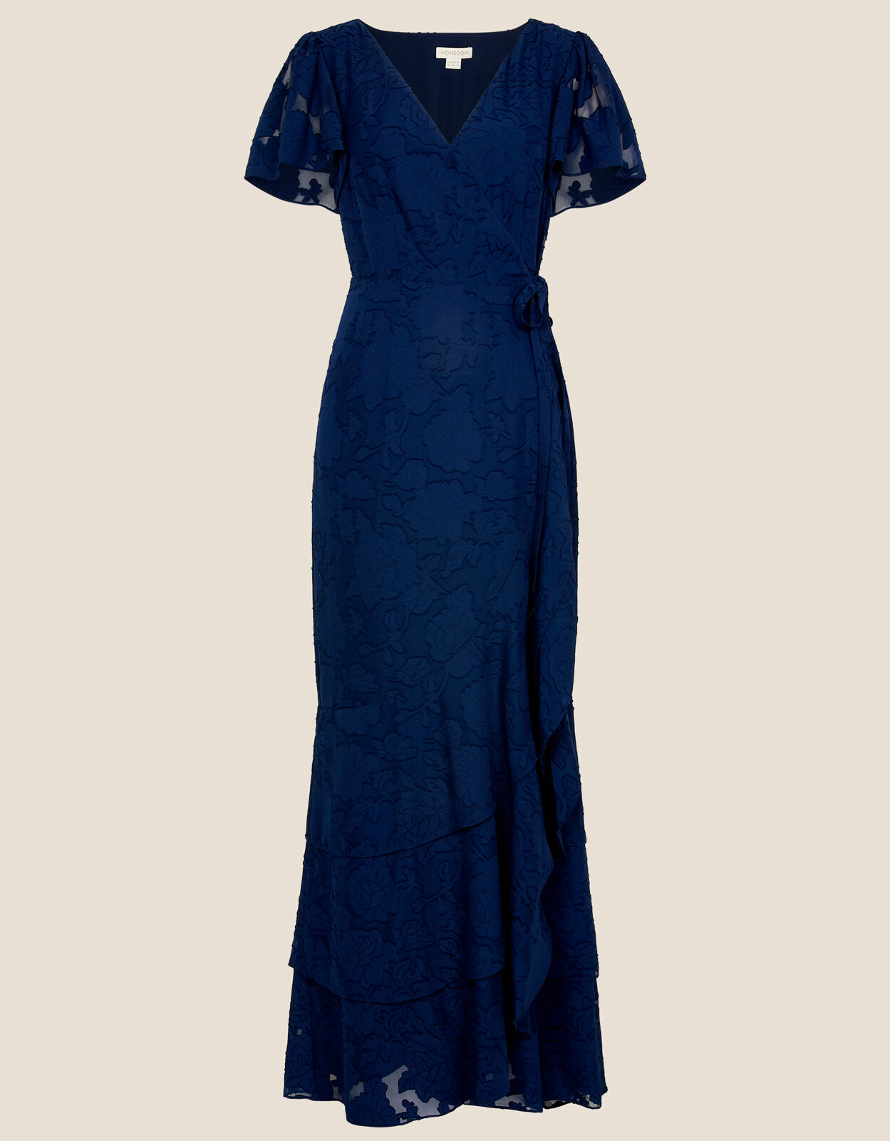 Navy frill on sale wrap dress