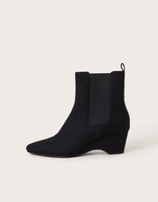 Shay Suedette Wedge Ankle Boots, Black (BLACK), large