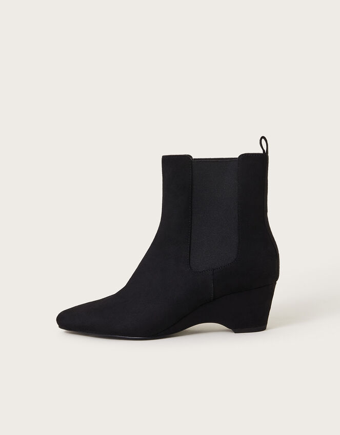 Shay Suedette Wedge Ankle Boots, Black (BLACK), large