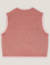 Rose Embroidered Knitted Waistcoat, Pink (PINK), large