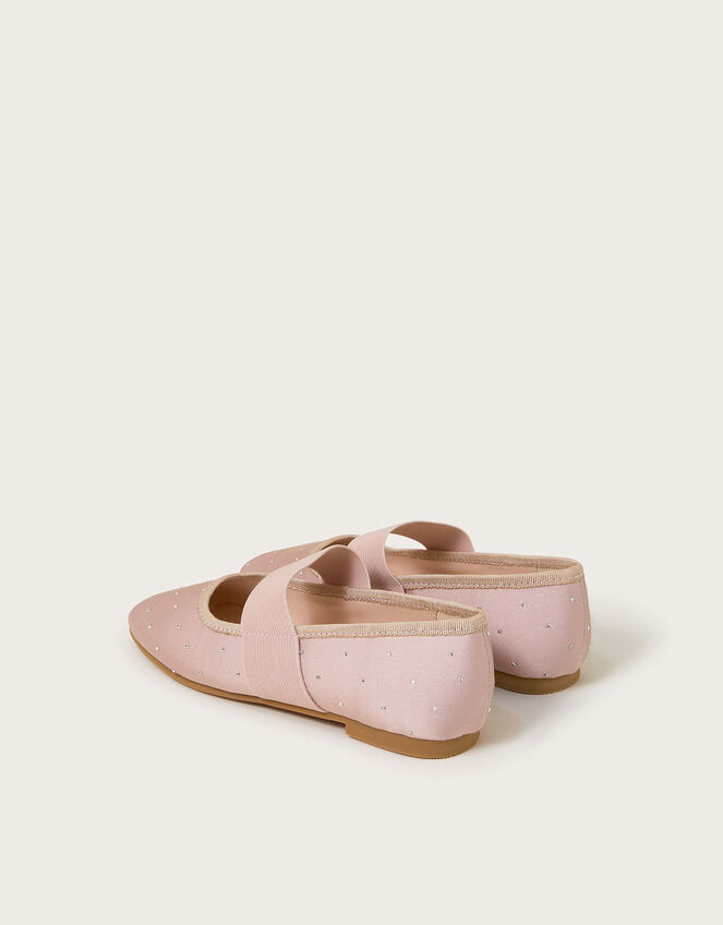 Diamante Elastic Ballet Flats, Pink (PINK), large