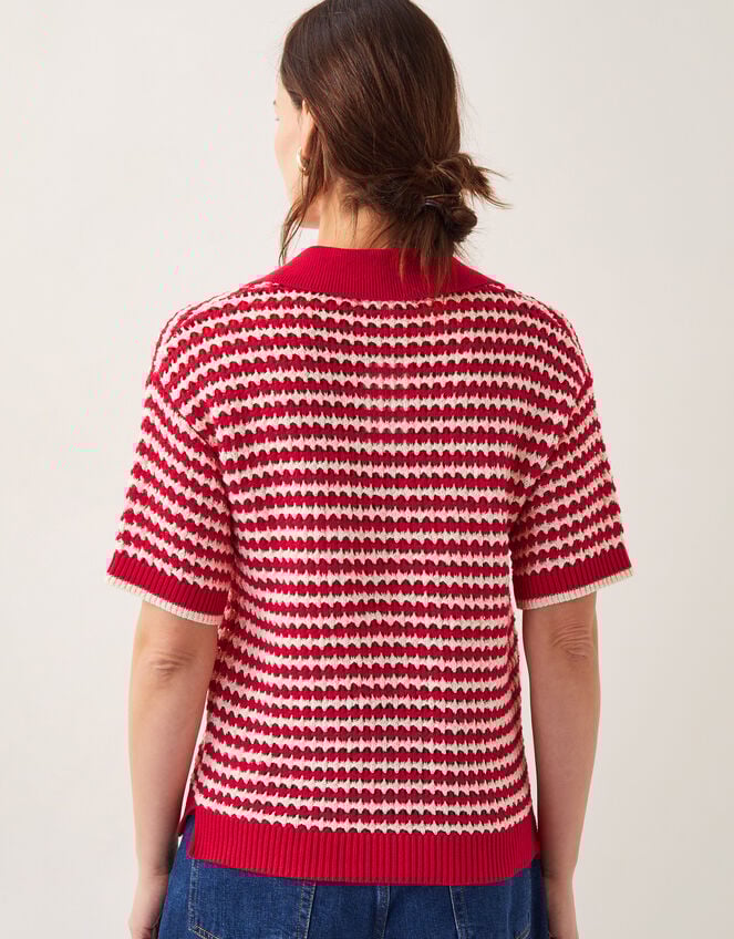 Cally Stripe Collar Jumper, Red (RED), large