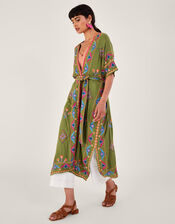 Embroidered Kimono in LENZING&trade; ECOVERO&trade;, Green (GREEN), large