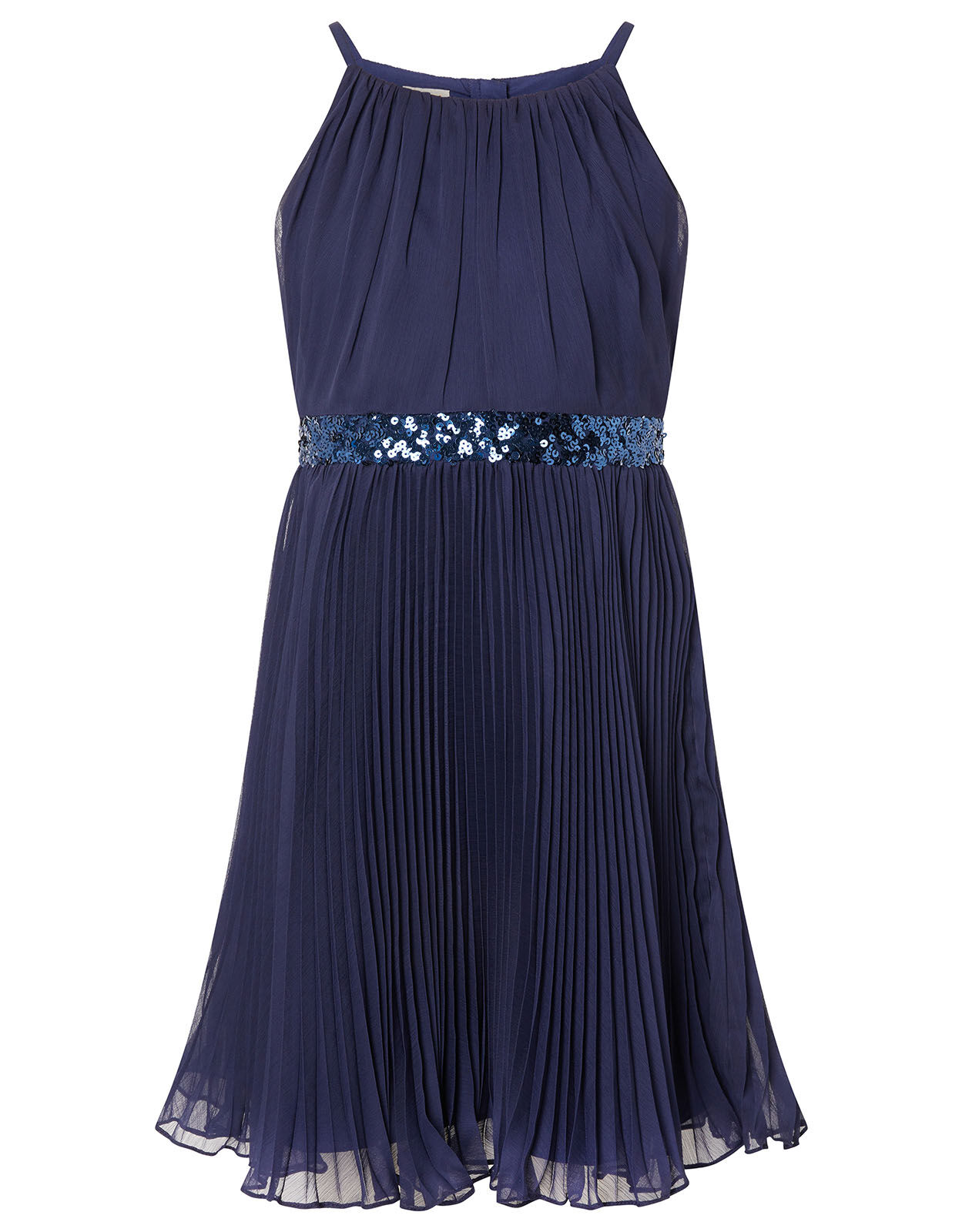 Sequin Waistband Chiffon Prom Dress Blue Girls Dresses Monsoon Global