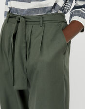 Marty Cropped Trousers in LENZING™ TENCEL™, Green (KHAKI), large