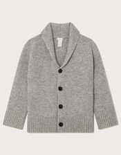 Shawl Collar Chunky Cardigan, Grey (GREY), large