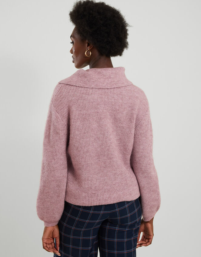 Super Soft Ribbed Splice Neck Jumper, Nude (NUDE), large