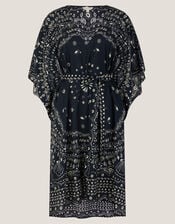 Bodhi Print Mini Kaftan, Black (BLACK), large