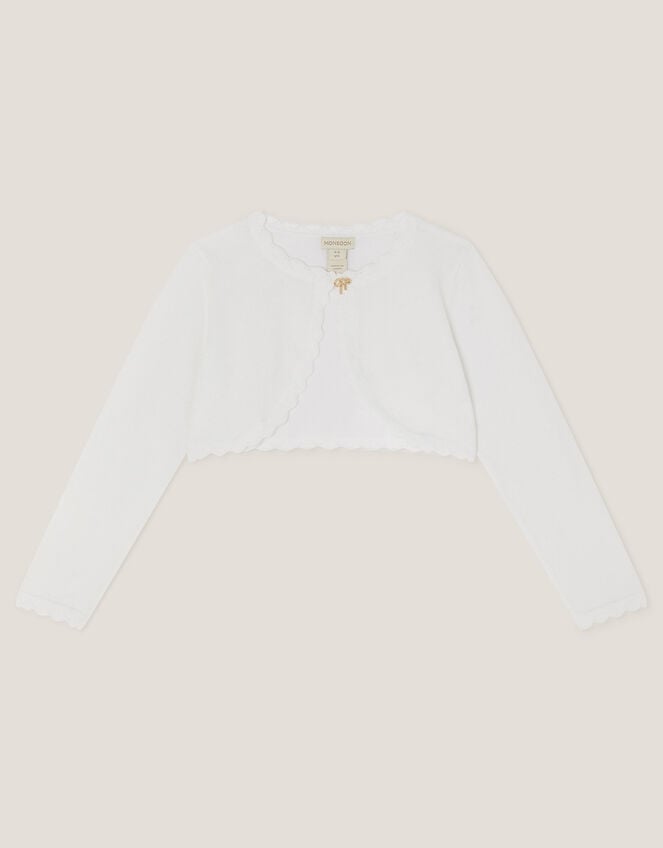 Maeve Bow Button Cardigan, Ivory (IVORY), large