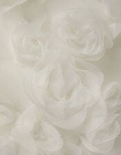 Baby Elouise Sleeveless Rose Appliqué Dress, Ivory (IVORY), large